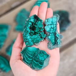 Malakit, polerad skiva