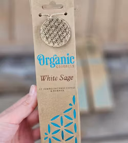 Song Of India - Organic White Sage, Jumbo rökelsekoner