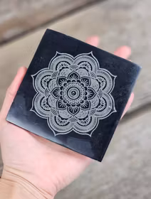 Rökelsehållare, svart täljsten Mandala