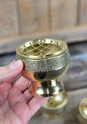 Rökelsebrännare i mässing, guld