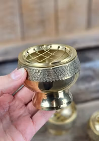 Rökelsebrännare i mässing, guld