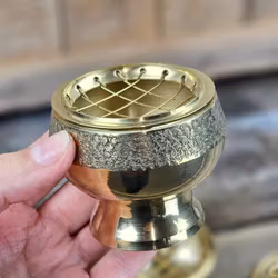 Rökelsebrännare i mässing, guld