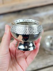 Rökelsebrännare i mässing, silver