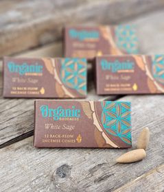 Song Of India - Organic White Sage, rökelsekoner backflow
