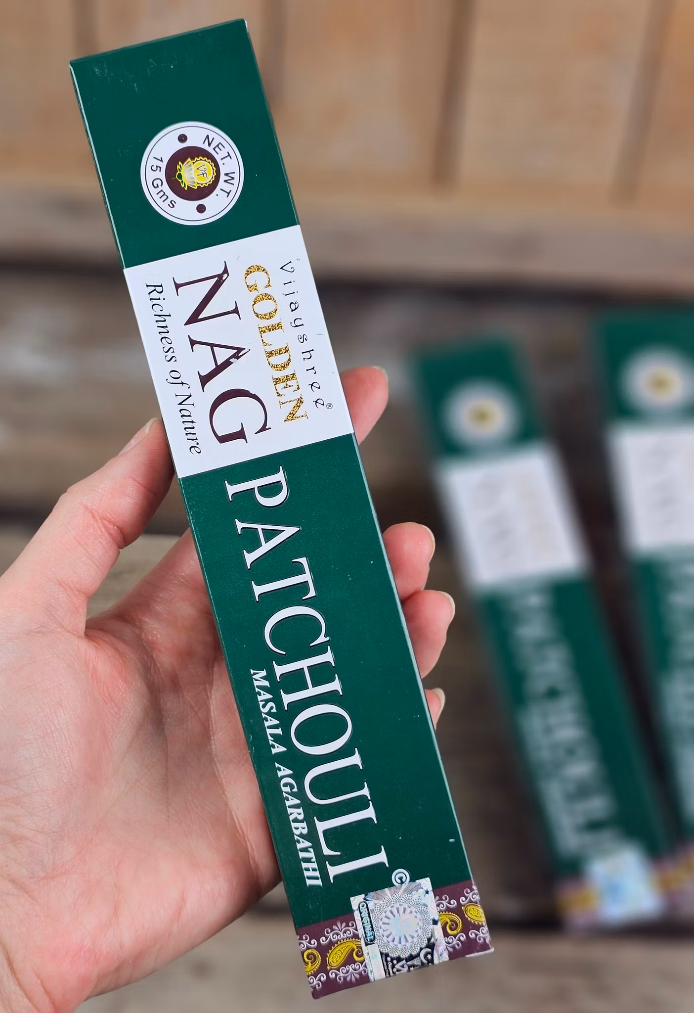 Vijayshree - Golden Nag Patchouli, rökelsepinnar