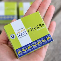 Vijayshree - Golden Nag 7 Herbs, rökelsekoner