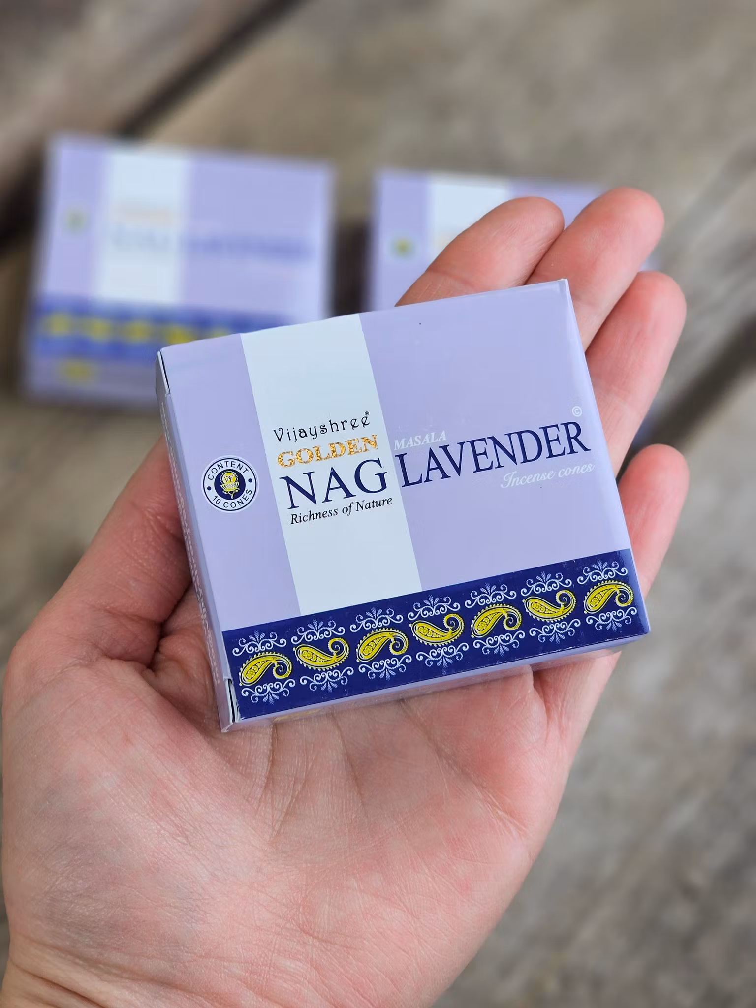 Vijayshree - Golden Nag Lavender, rökelsekoner