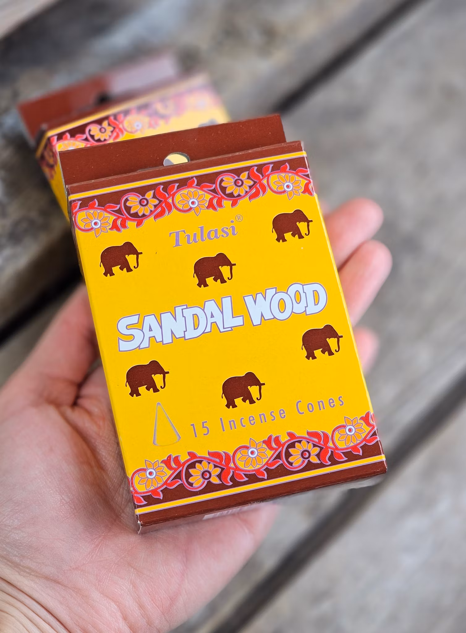 Tulasi - Sandal Wood (Elephant), rökelsekoner