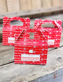 Satya - Dragons Blood, rökelsekoner backflow