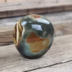 Polykromjaspis, polerad kristall stående friform #14