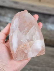 Hematoidkvarts (Röd Golden Healer), polerad kristall stående friform #1