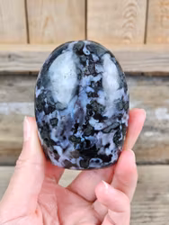 Indigo Gabbro, polerad kristall stående friform #4