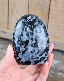 Indigo Gabbro, polerad kristall stående friform #16