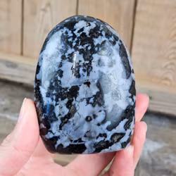 Indigo Gabbro, polerad kristall stående friform #16