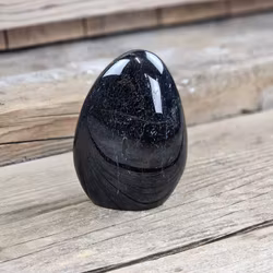 Svart Turmalin, polerad kristall stående friform #19