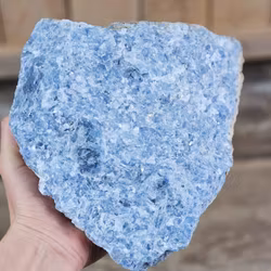 Blå Kalcit rå XL #5