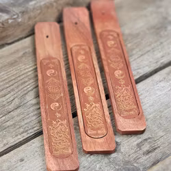 Rökelsehållare i trä, Dragon & Yin Yang