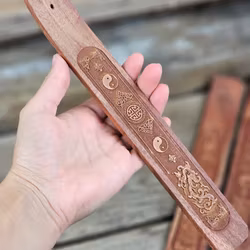 Rökelsehållare i trä, Dragon & Yin Yang