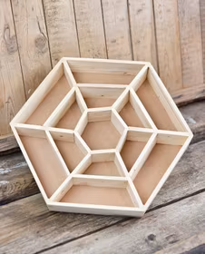 Mandala i trä, stor förvaring till kristaller display