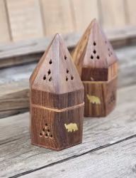 Rökelsebrännare för koner, Pyramid i trä Elefant