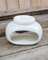 Aromalampa, dubbel diffuser creme vit