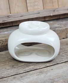 Aromalampa, dubbel diffuser creme vit