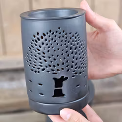 Aromalampa, diffuser svart keramik Tree Of Life