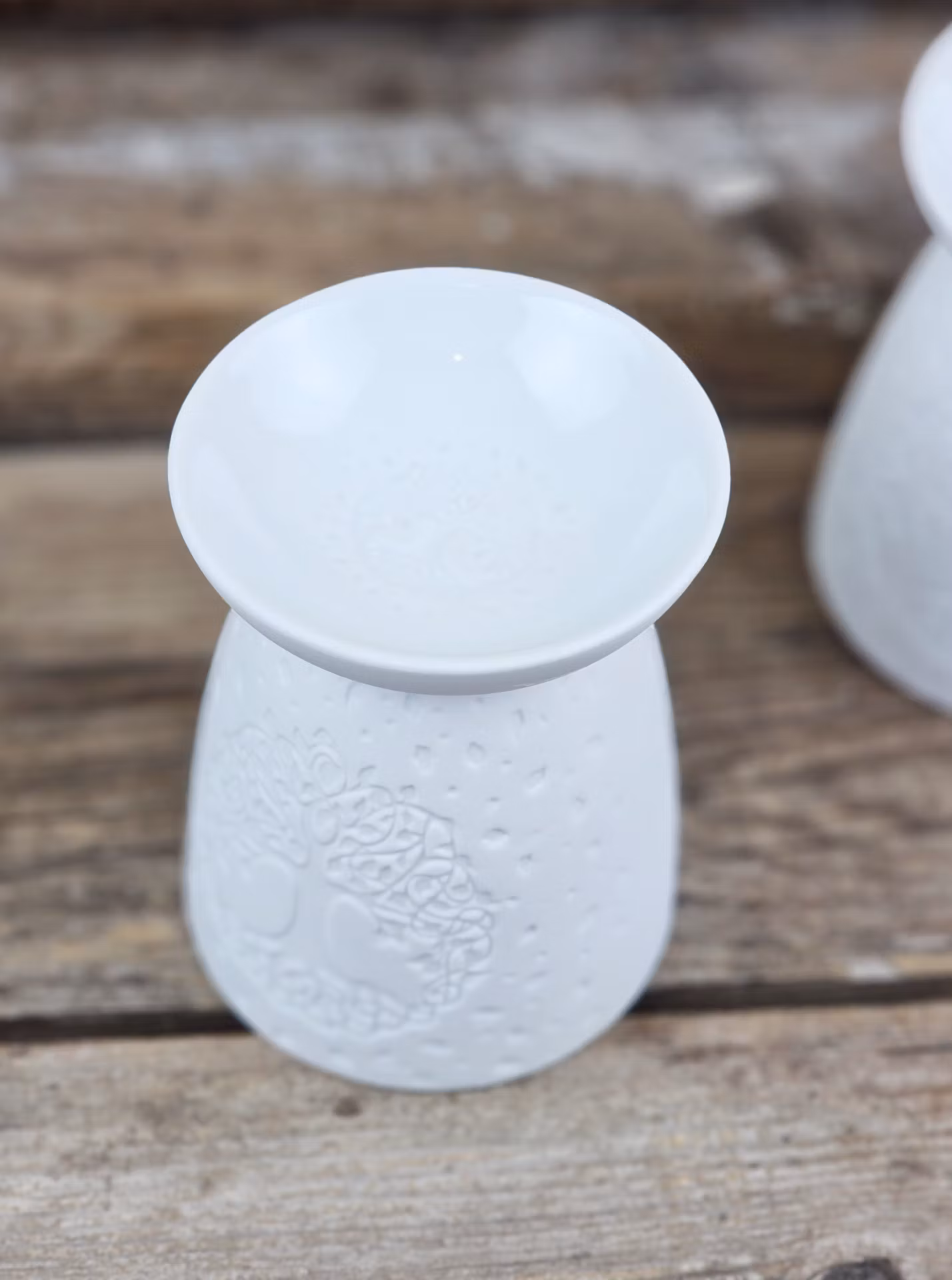 Aromalampa, diffuser vit keramik Tree Of Life stor