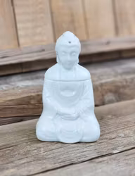 Oljebrännare, Aroma diffuser vit keramik Buddha