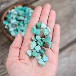 Krysopras, små trumlade