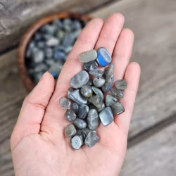 Labradorit, små trumlade