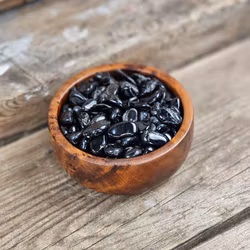 Svart Turmalin, små trumlade