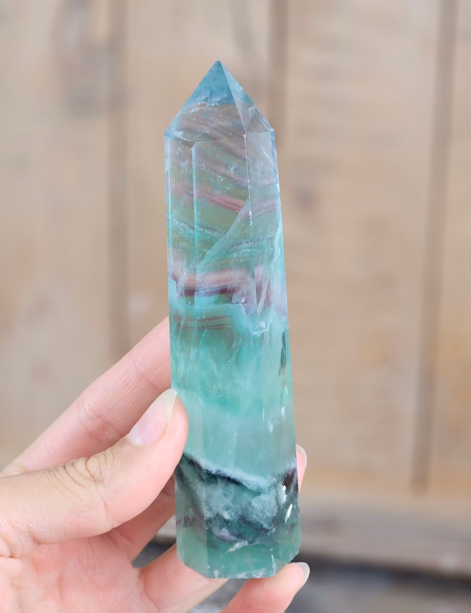 Regnbågsfluorit, spets