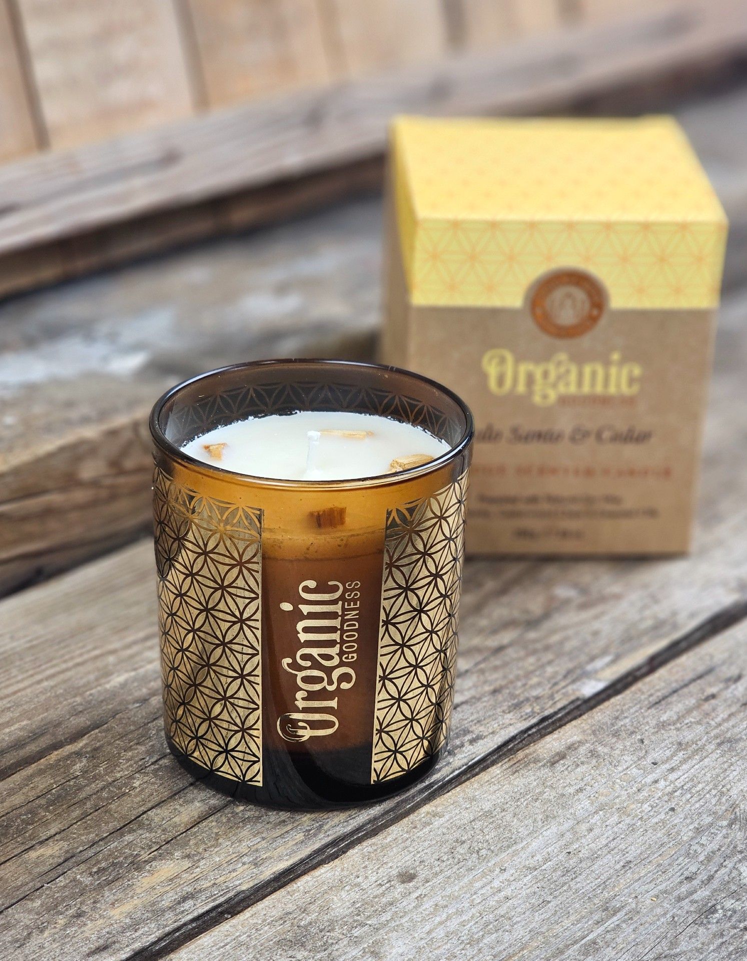 Song Of India - Organic Goodness Palo Santo & Cedar, doftljus 50h