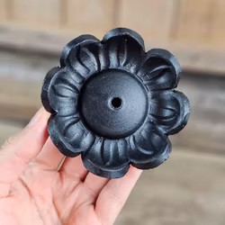 Rökelsehållare, liten svart Lotusblomma