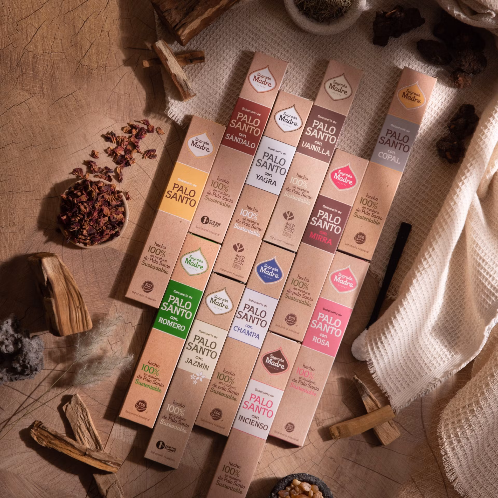 Sagrada Madre - Palo Santo med Jasmin, rökelsepinnar