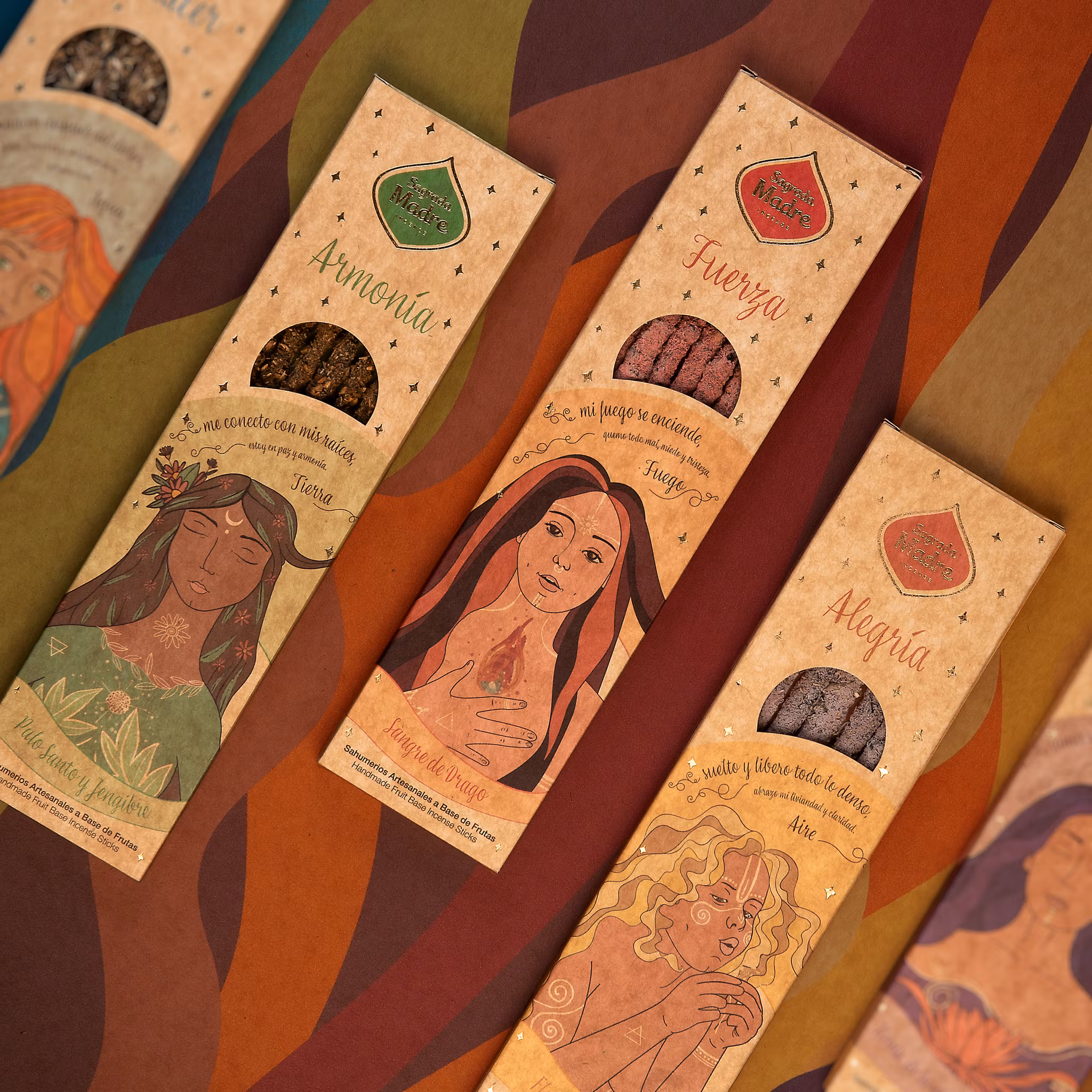 Sagrada Madre -  5 Elements, Earth (Palo Santo & Ingefära) rökelsepinnar