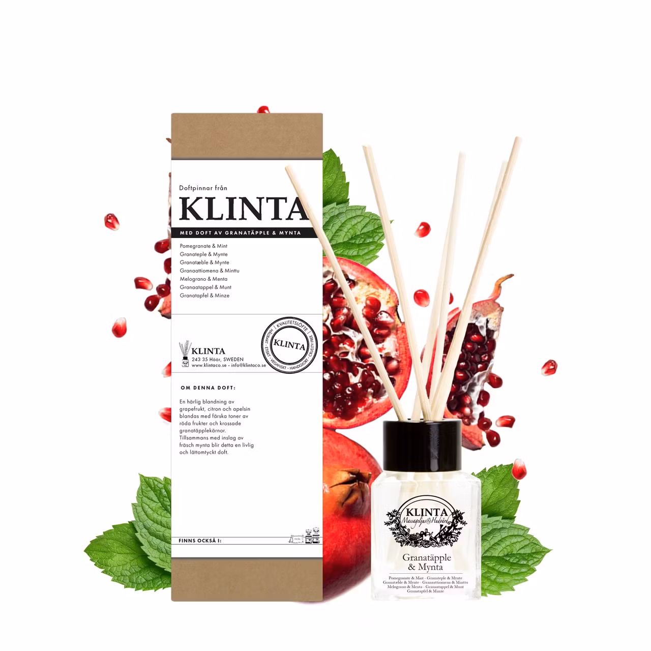 Klinta - Granatäpple & Mynta, doftpinnar