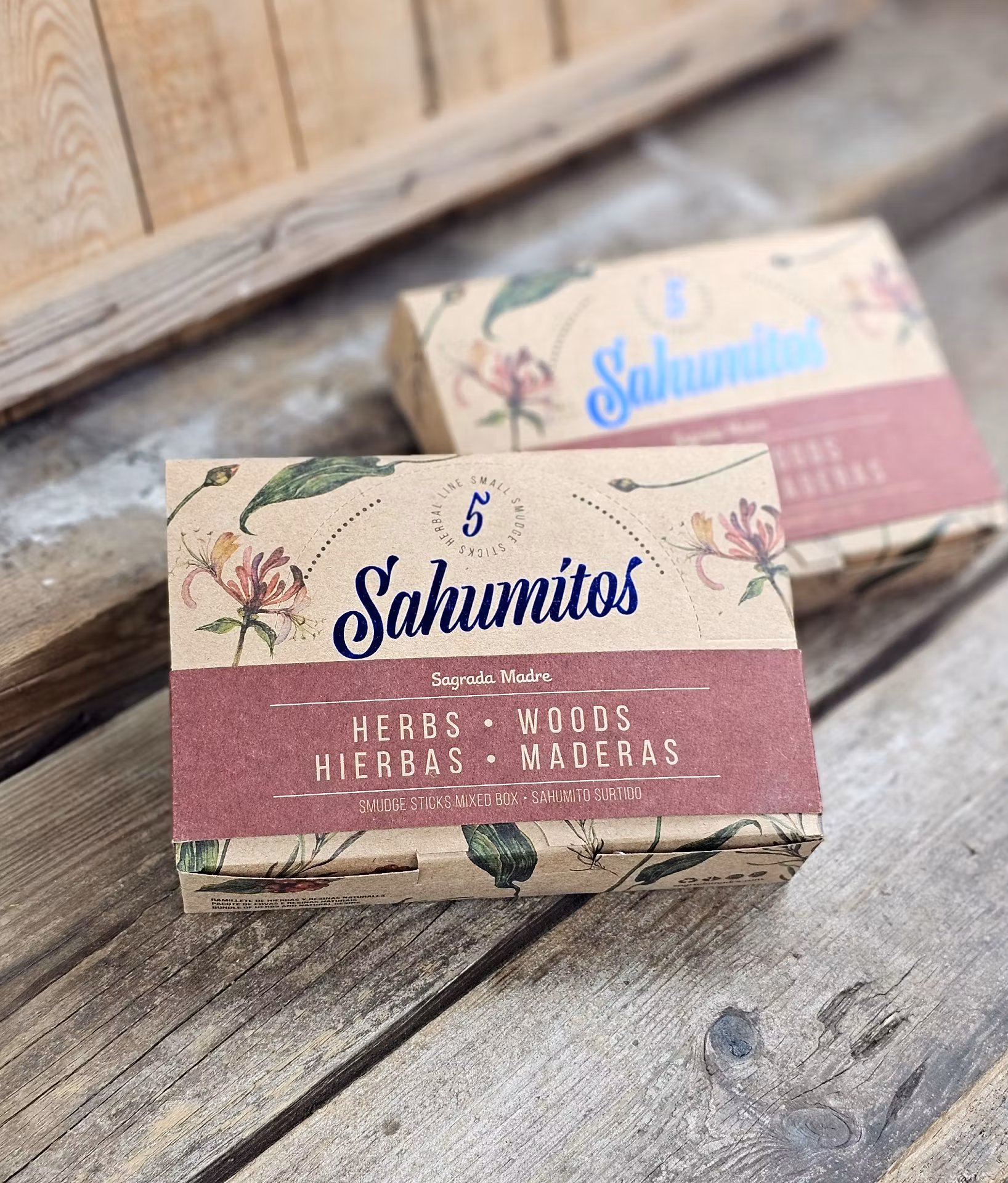 Sagrada Madre Sahumitos - Smudge Box x 5 Herbs & Woods