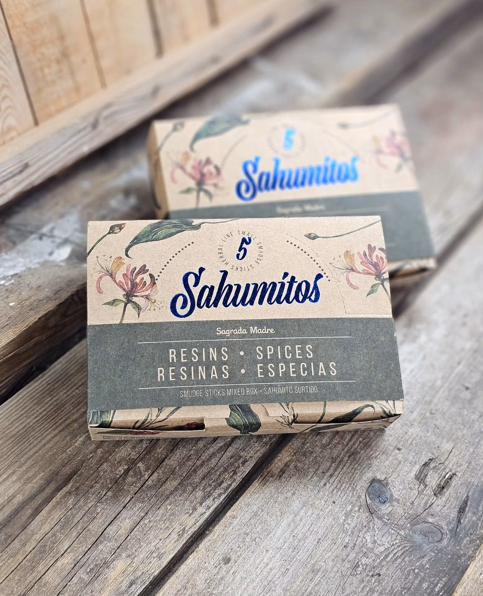 Sagrada Madre Sahumitos - Smudge Box x 5 Resins & Spices