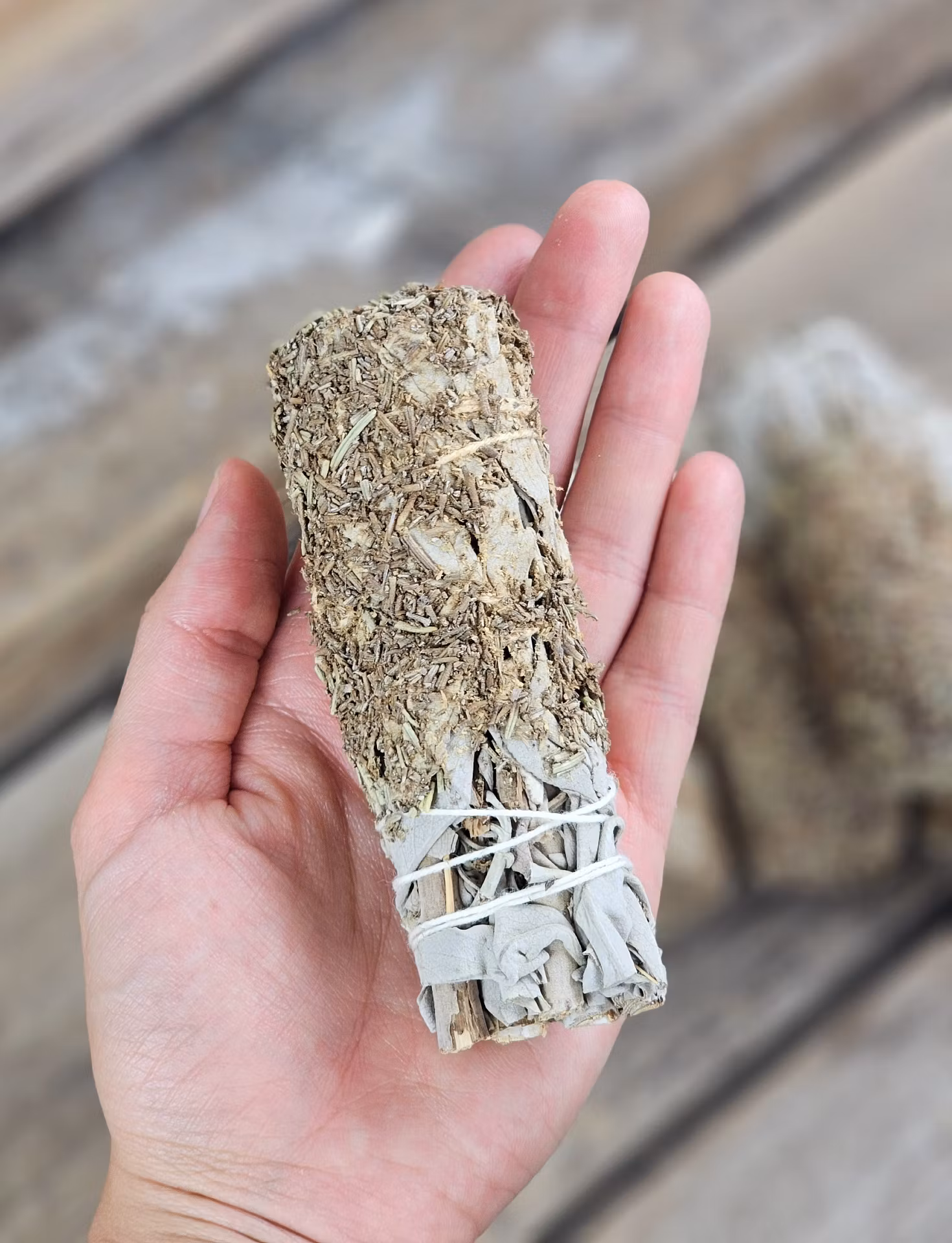 Vit Salvia med Rosmarin, smudge bunt