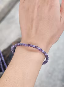 Ametist, armband 4mm runda pärlor