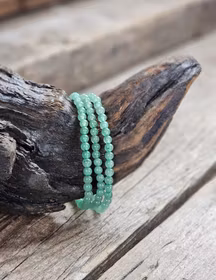 Grön Aventurin, armband 4mm runda pärlor