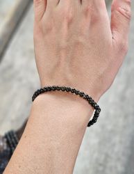 Guldobsidian, armband 4mm runda pärlor