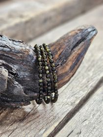Guldobsidian, armband 4mm runda pärlor