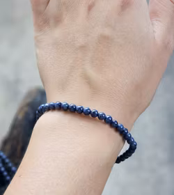Safir, armband 4mm runda pärlor