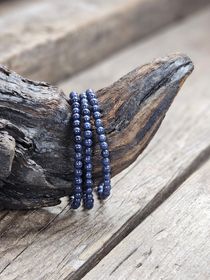 Safir, armband 4mm runda pärlor