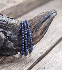 Safir, armband 4mm runda pärlor