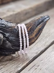 Rosenkvarts, armband 4mm runda pärlor