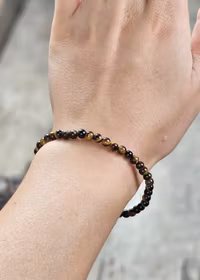 Tigeröga, armband 4mm runda pärlor